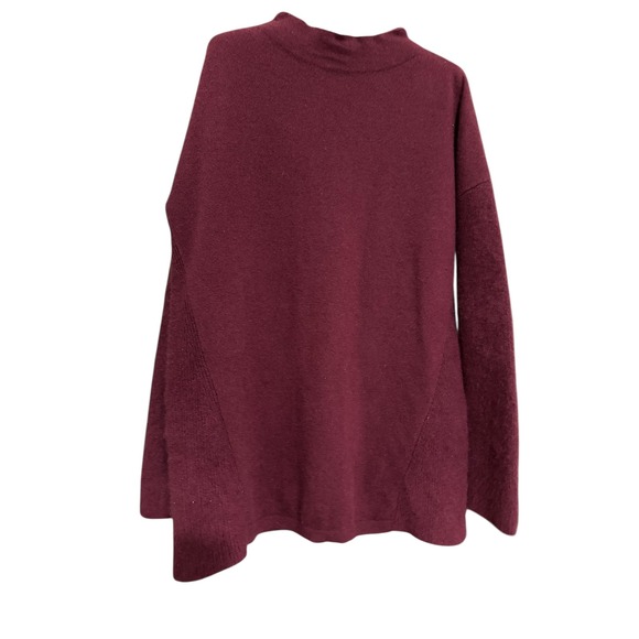 Lands' End Sweaters - Lands End Thick Cashmere Mock Neck Tunic Sweater Burgundy Size L Quiet Luxury